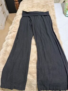 Old Navy Black Wide-Leg Fold-Over Waist Pants